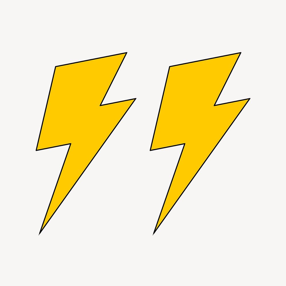 Yellow lightnings illustration