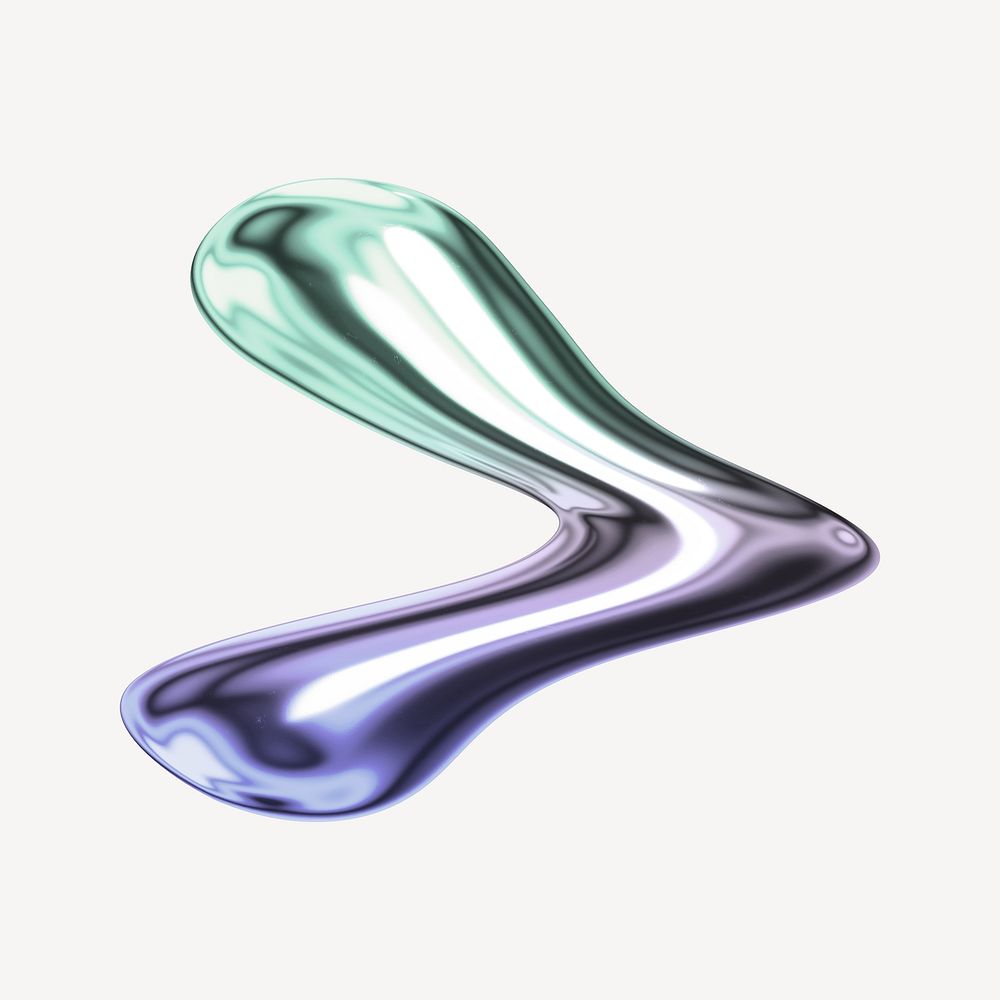 Greater than sign, holographic fluid chrome symbol illustration