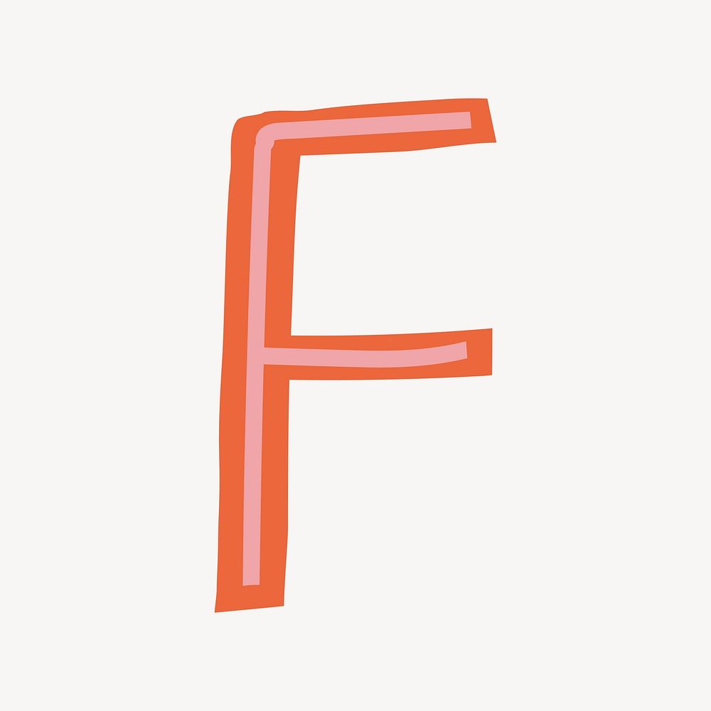 Letter F hand drawn doodle font