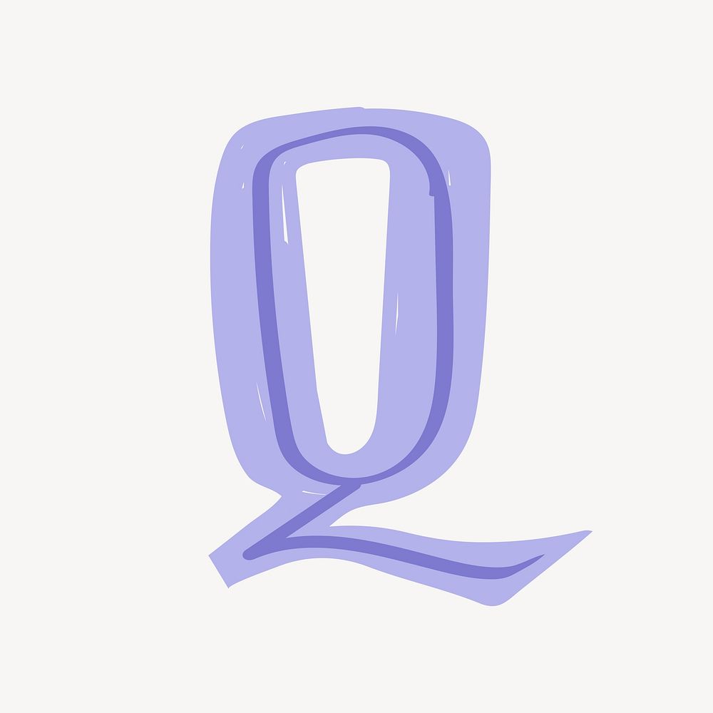 Letter Q hand drawn doodle font