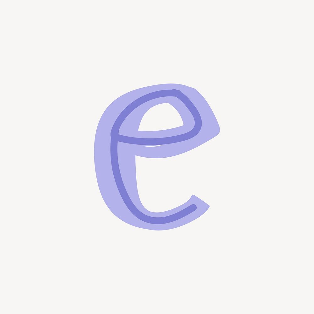 Letter E hand drawn doodle font