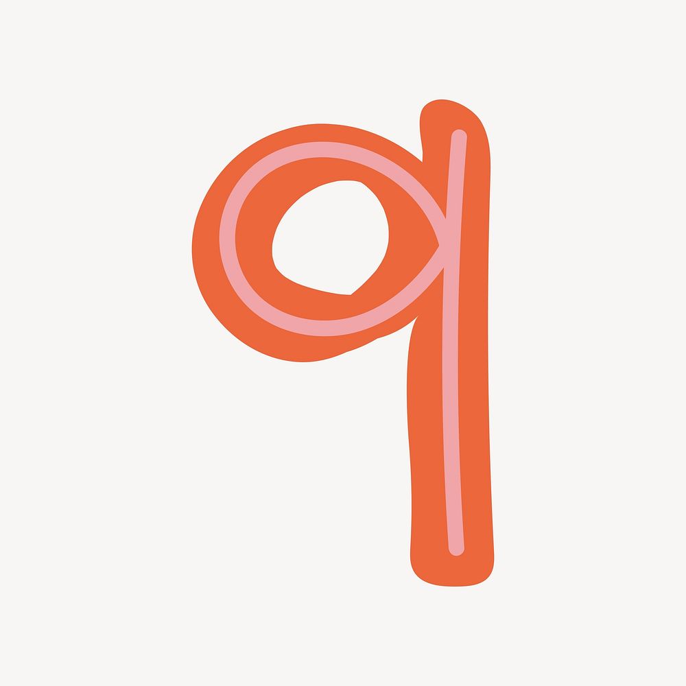 Letter Q hand drawn doodle font