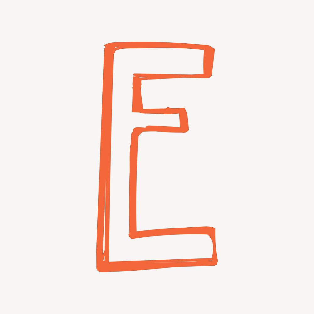 Letter E hand drawn doodle font