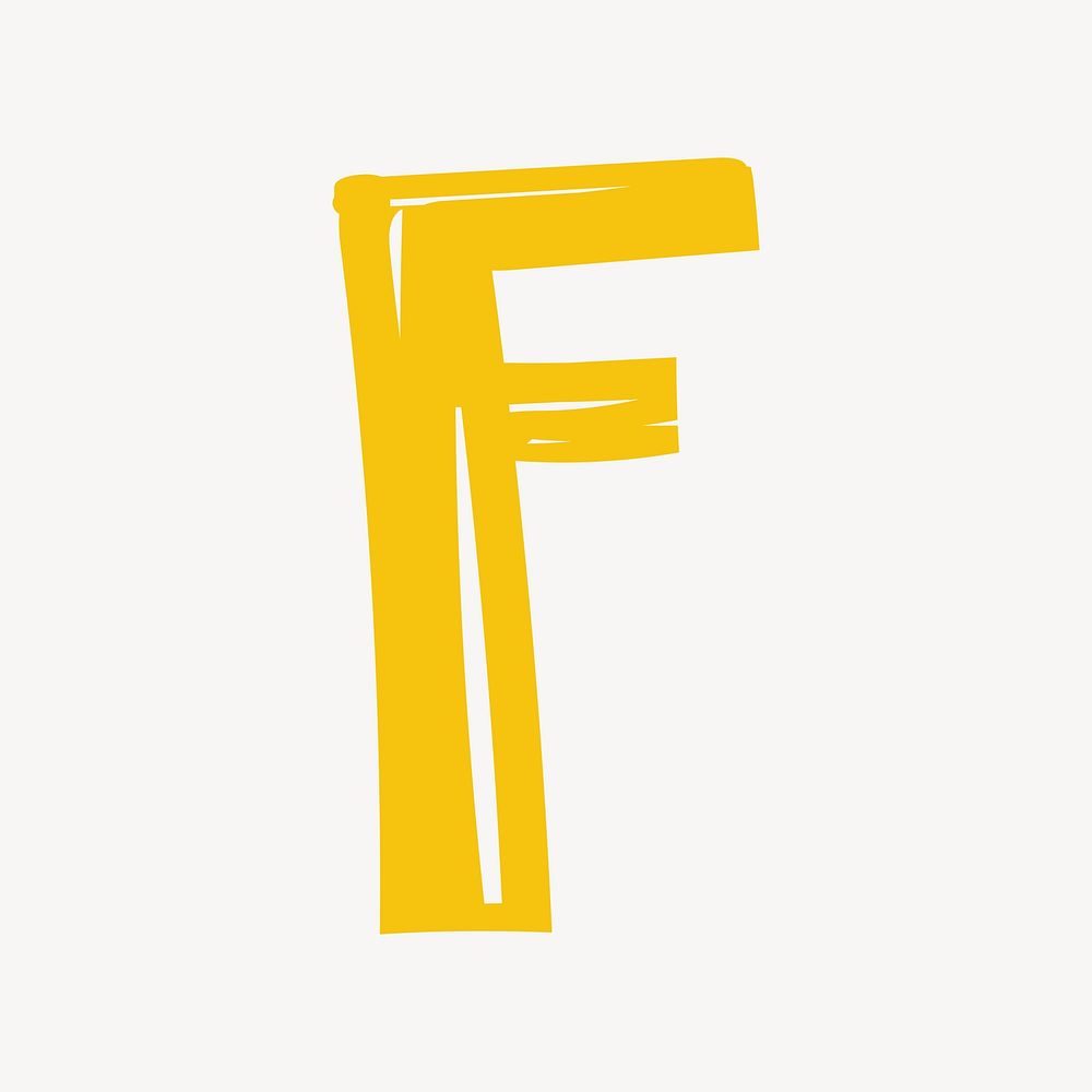 Letter F hand drawn doodle font