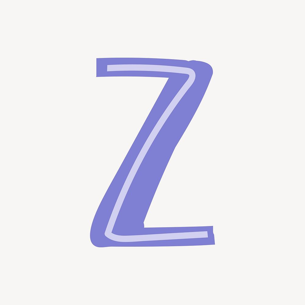 Letter Z hand drawn doodle font