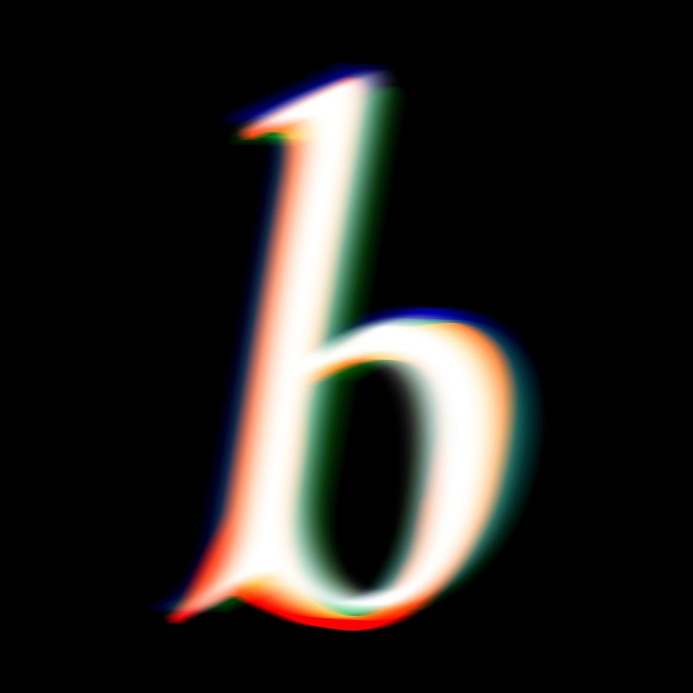 Letter b in offset color font illustration