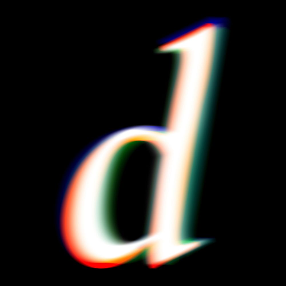 Letter d in offset color font illustration