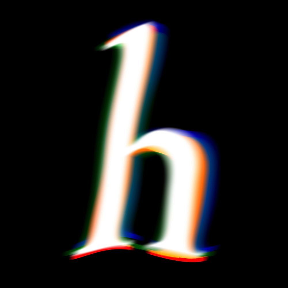 Letter h in offset color font illustration