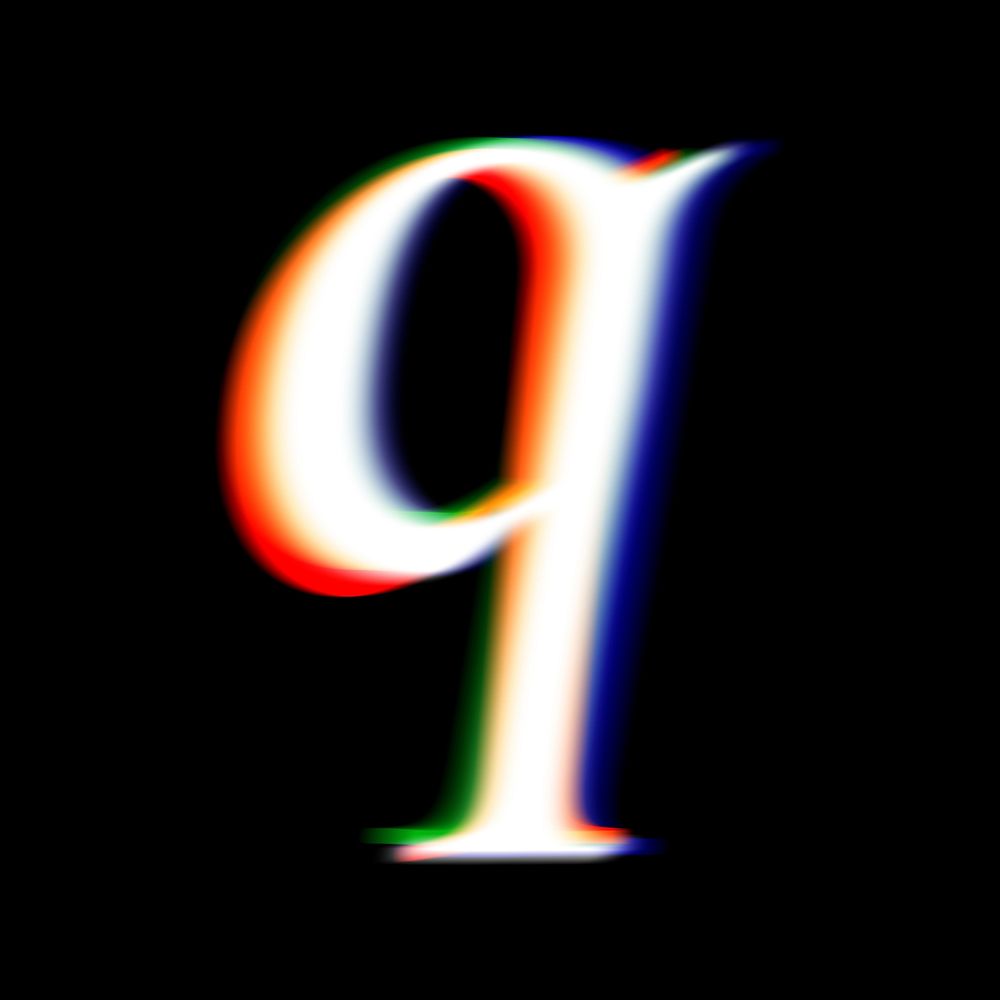 Letter q in offset color font illustration