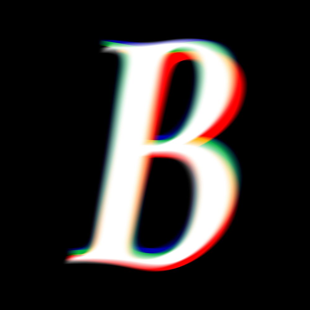 Letter B in offset color font illustration