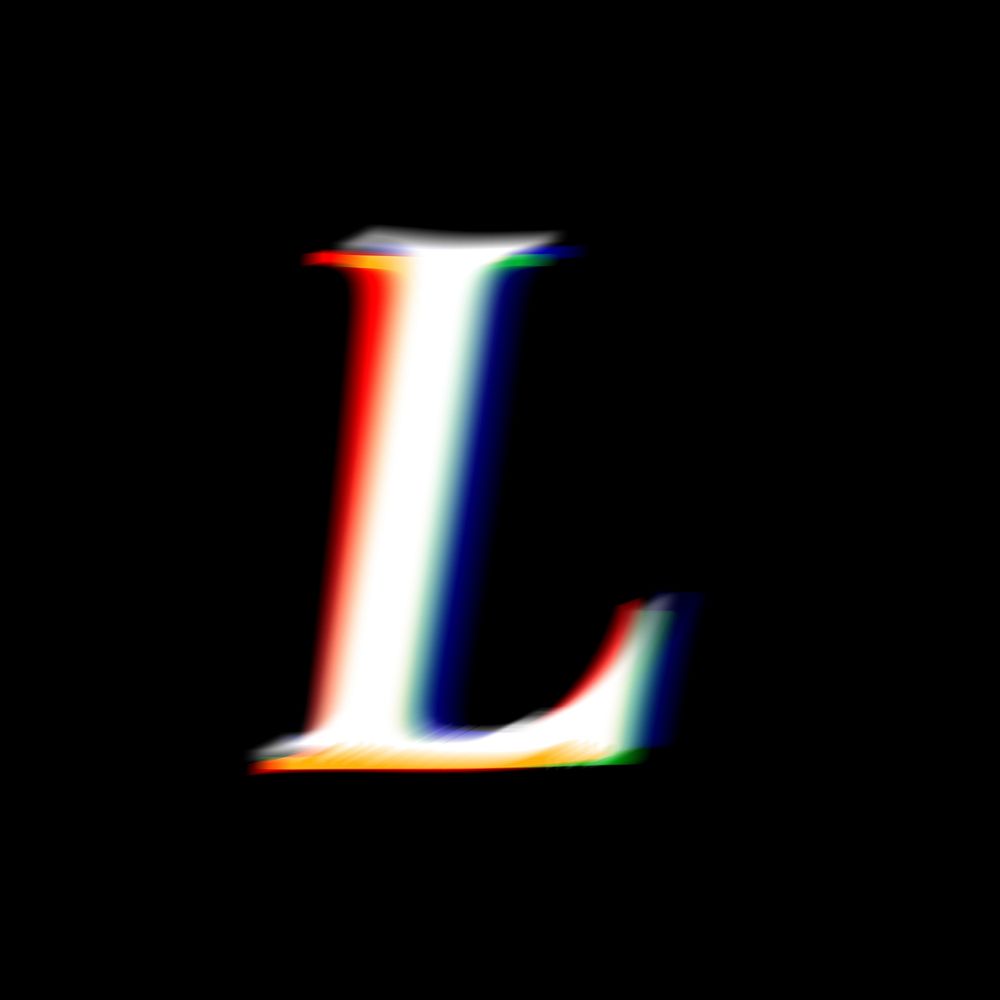 Letter L in offset color font illustration