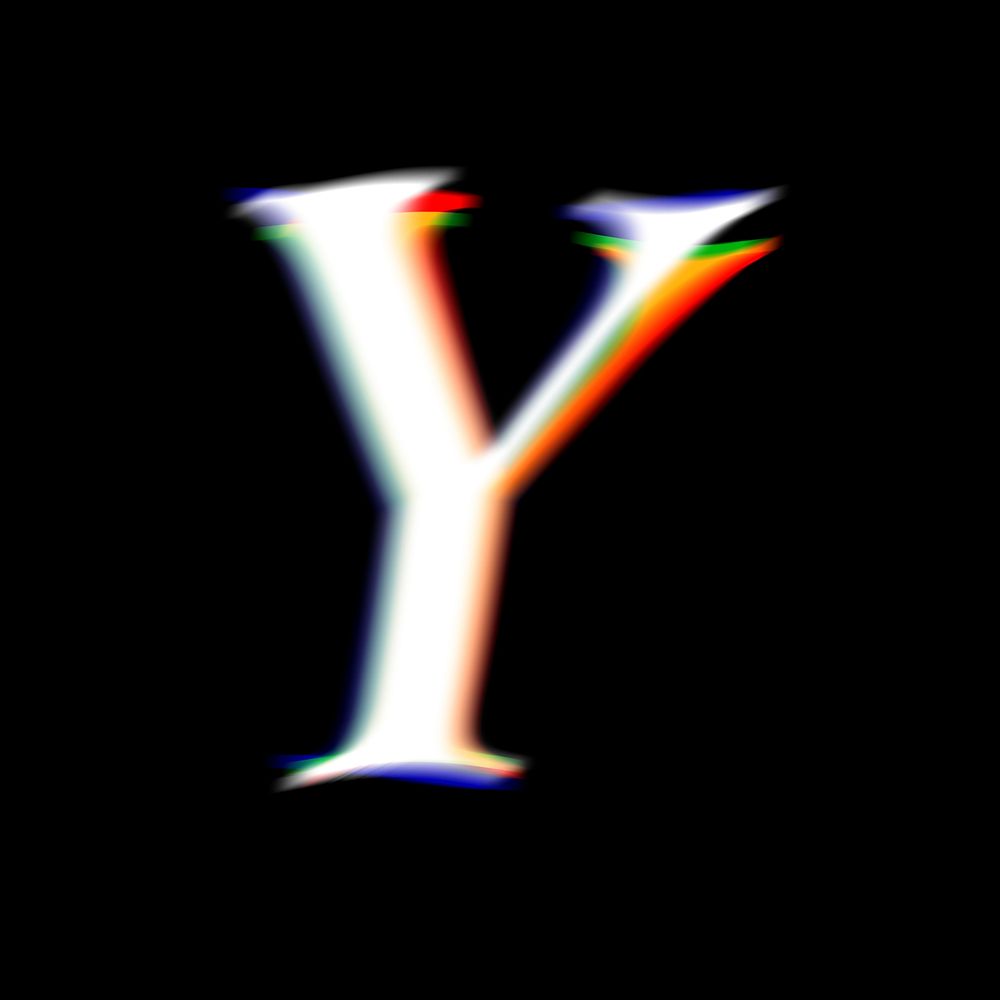 Letter Y in offset color font illustration