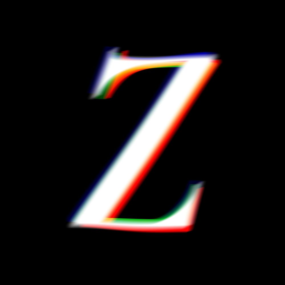 Letter Z in offset color font illustration