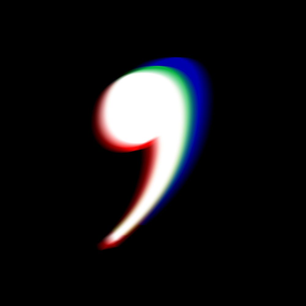Comma sign, offset color illustration