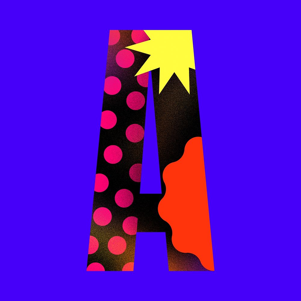 Letter  funky abstract bold font illustration