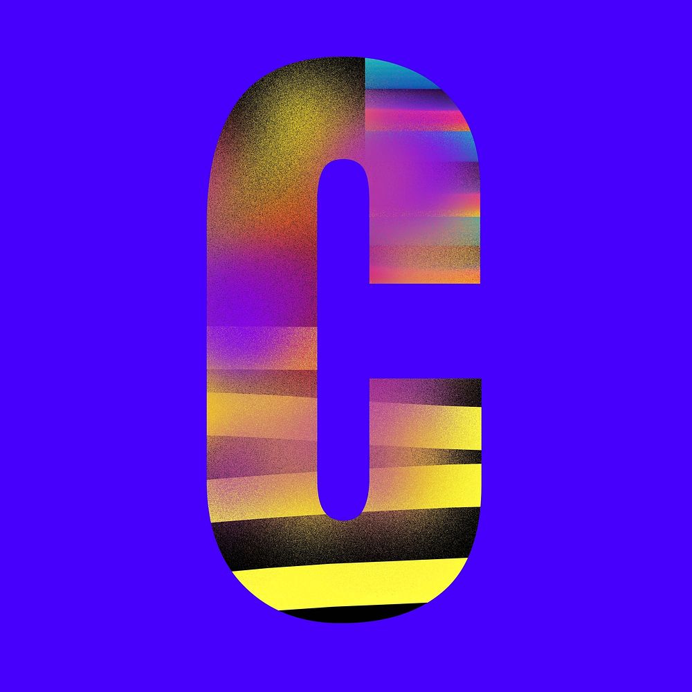 Letter C funky abstract bold font illustration