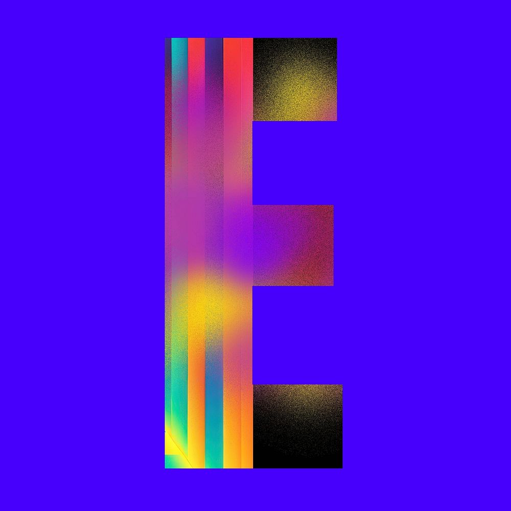 Letter E funky abstract bold font illustration