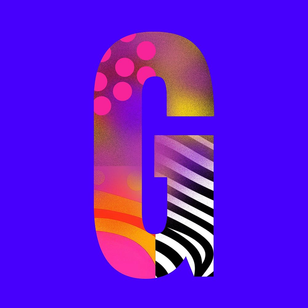 Letter G funky abstract bold font illustration