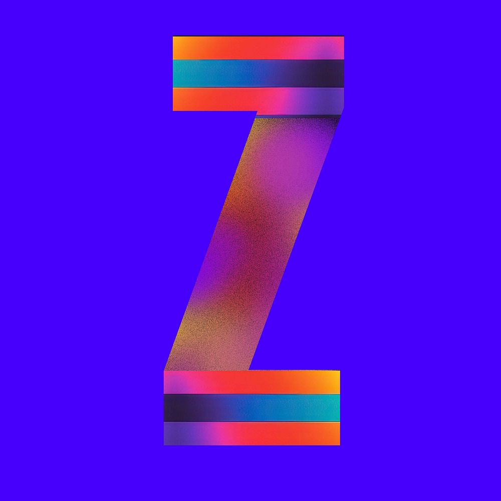 Letter Z funky abstract bold font illustration