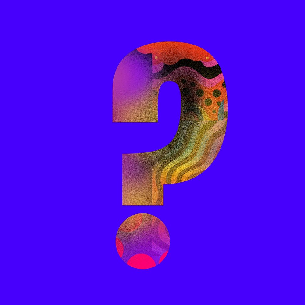 Question mark sign, funky abstract bold illustration
