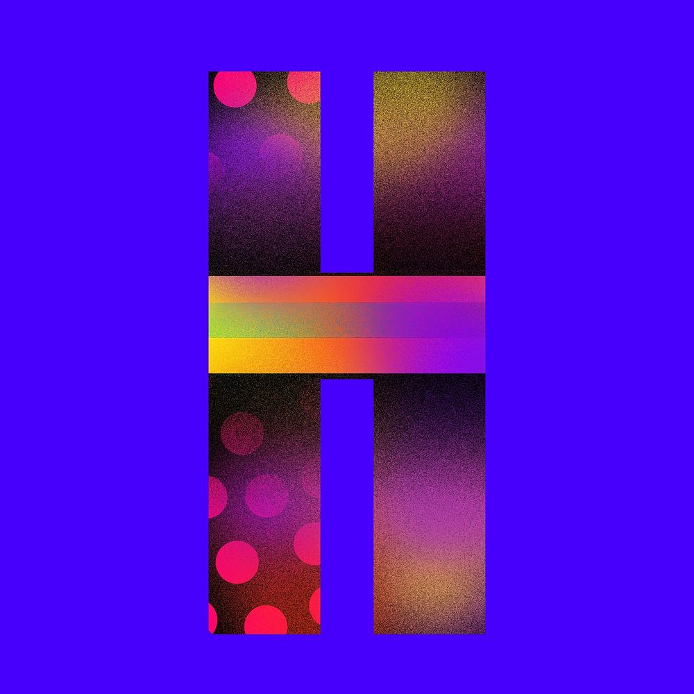 Letter H funky abstract bold font illustration