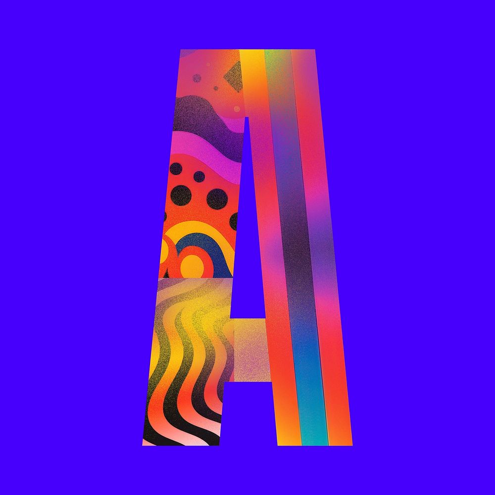 Letter A funky abstract bold font illustration