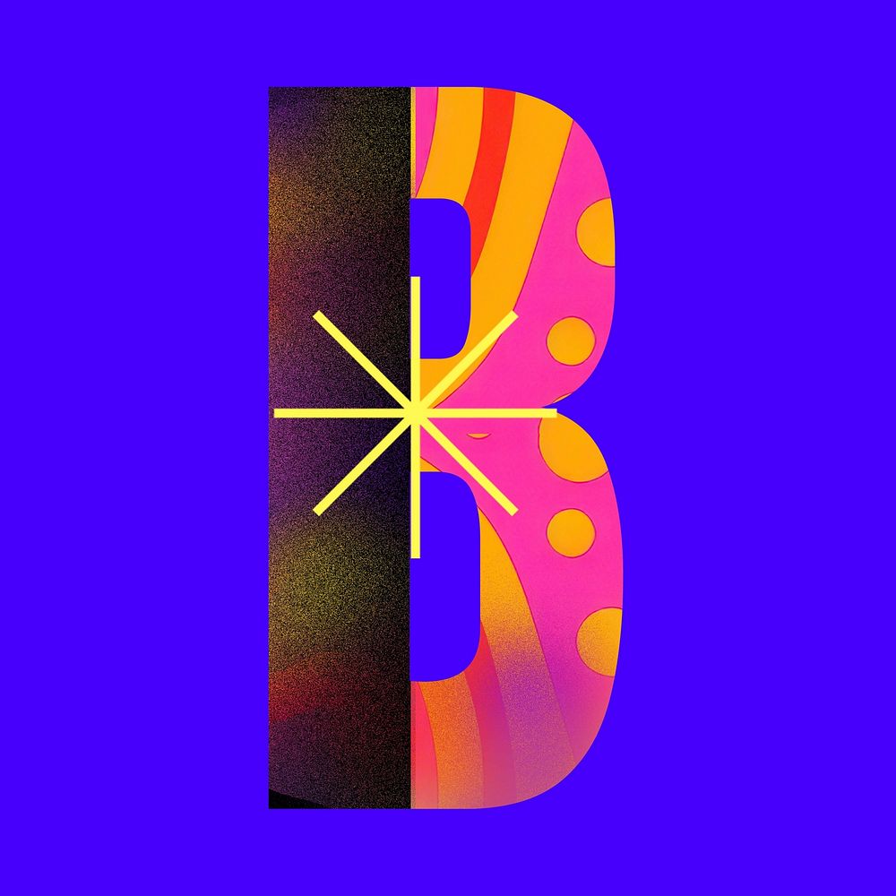 Letter B funky abstract bold font illustration