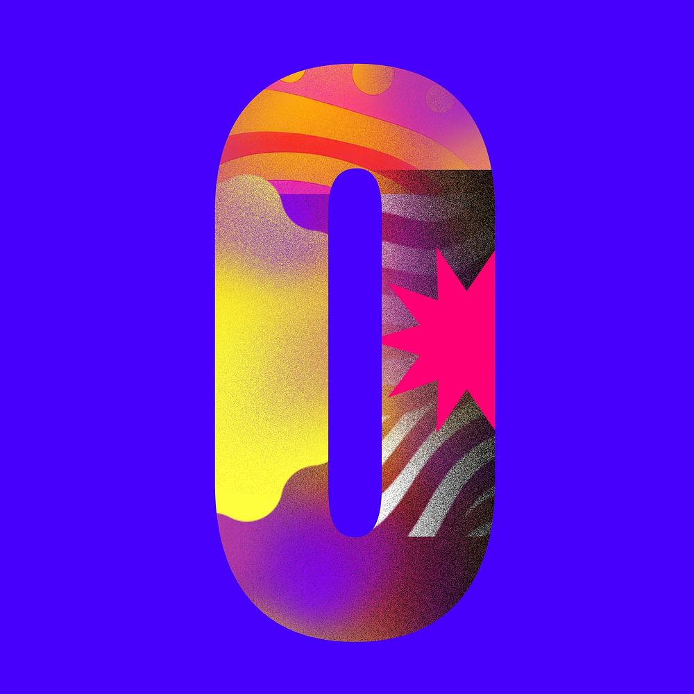 Letter O funky abstract bold font illustration