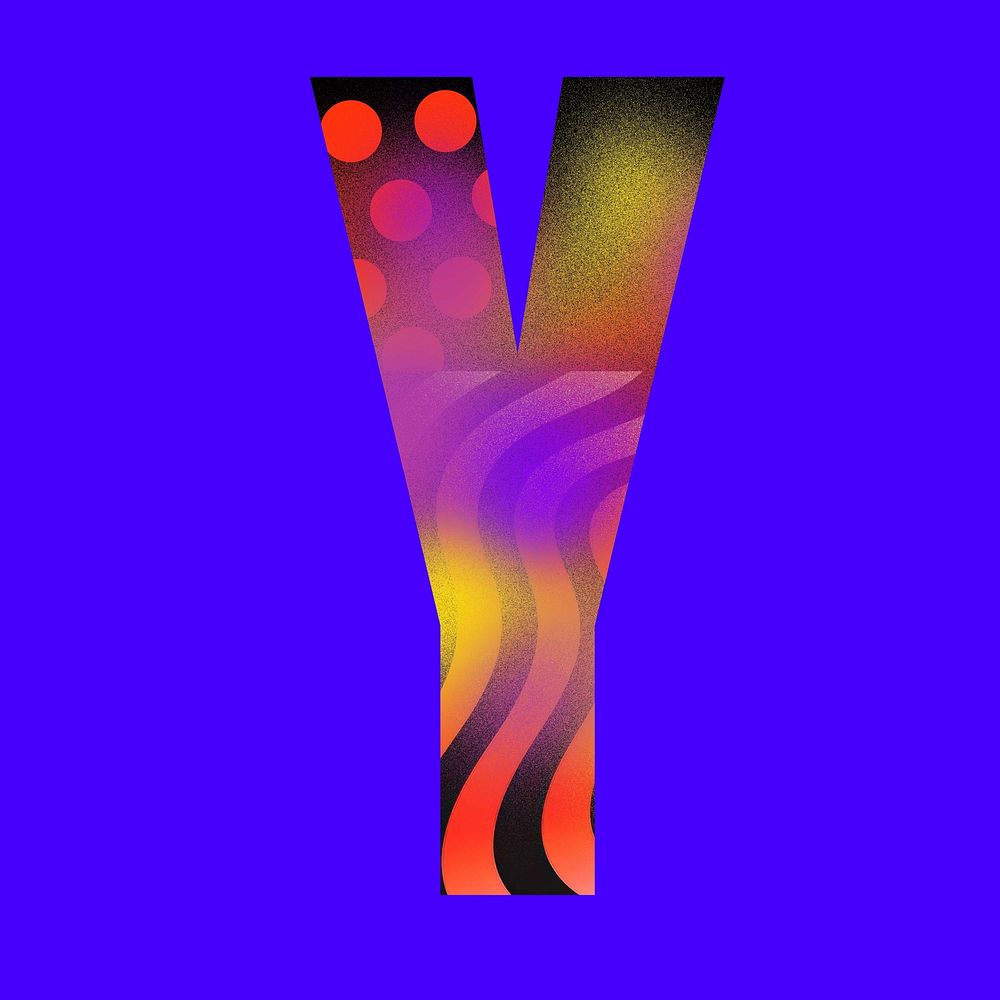Letter Y funky abstract bold font illustration