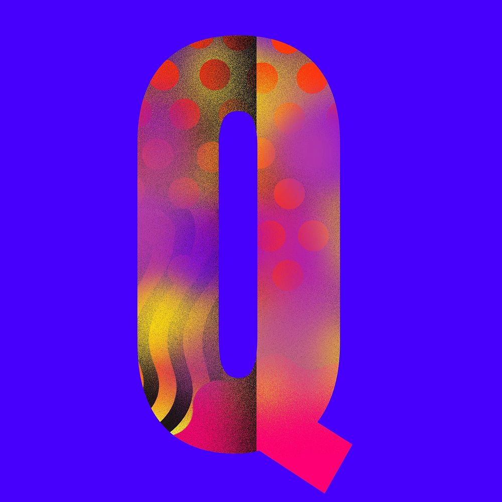 Letter Q funky abstract bold font illustration