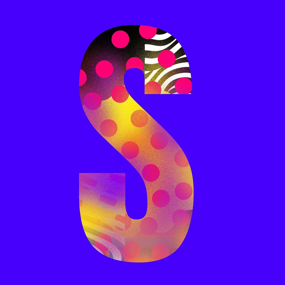 Letter S funky abstract bold font illustration
