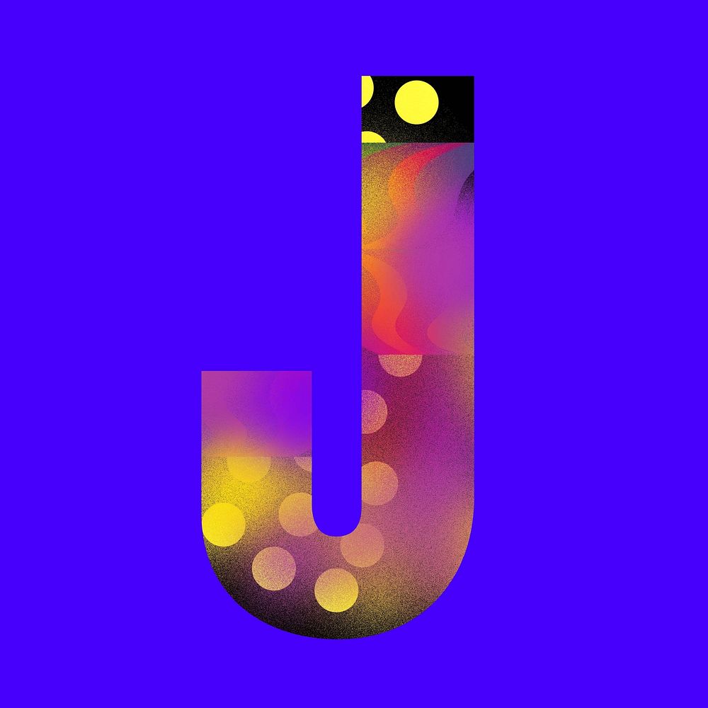 Letter J funky abstract bold font illustration