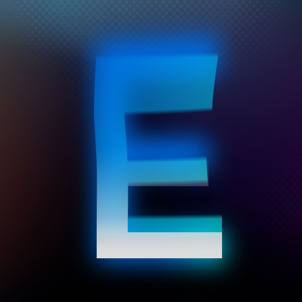 Letter E in offset color font illustration