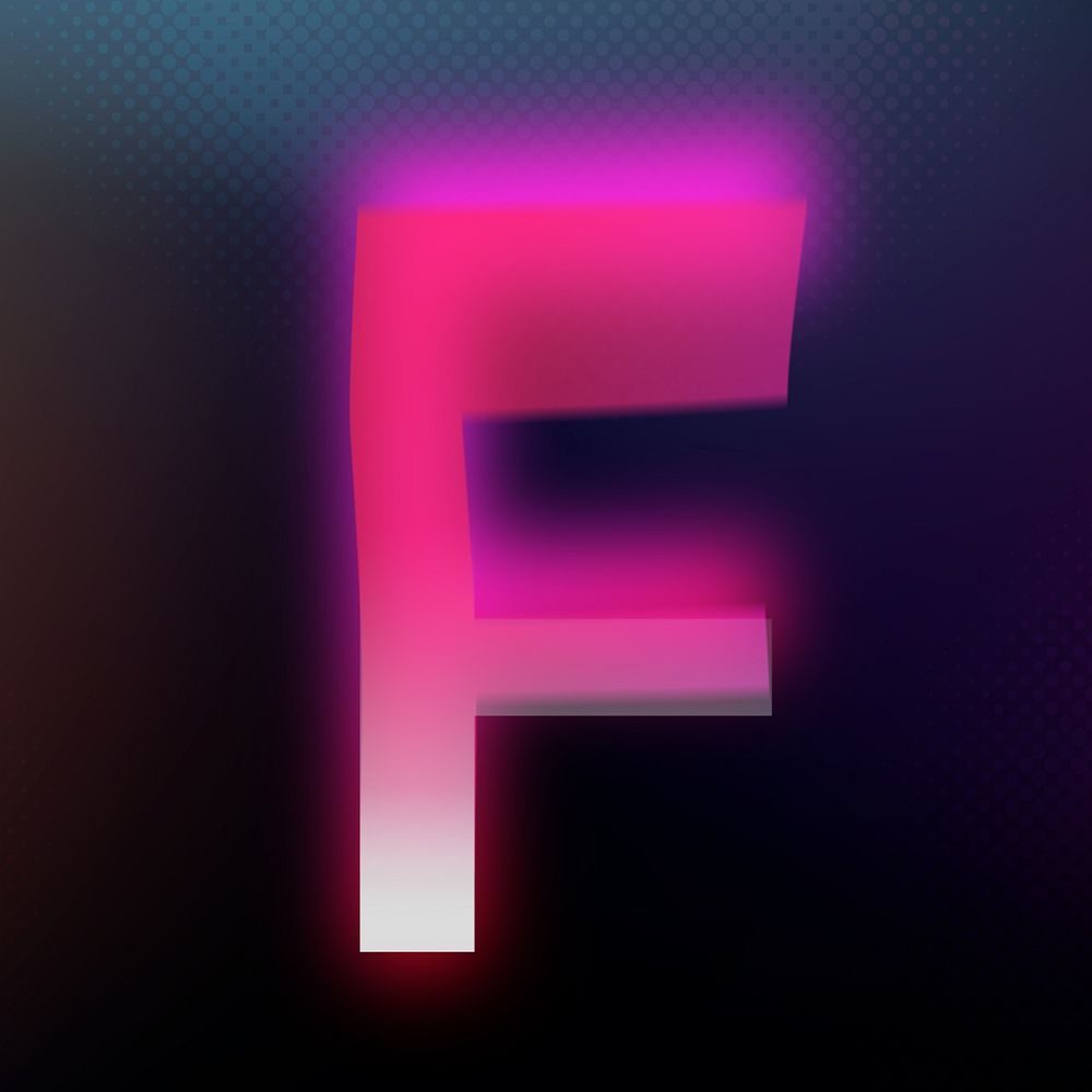 Letter F in offset color font illustration