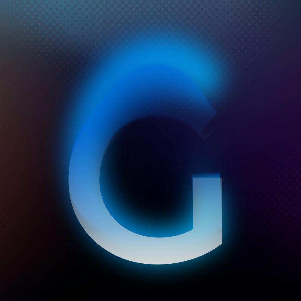 Letter G in offset color font illustration