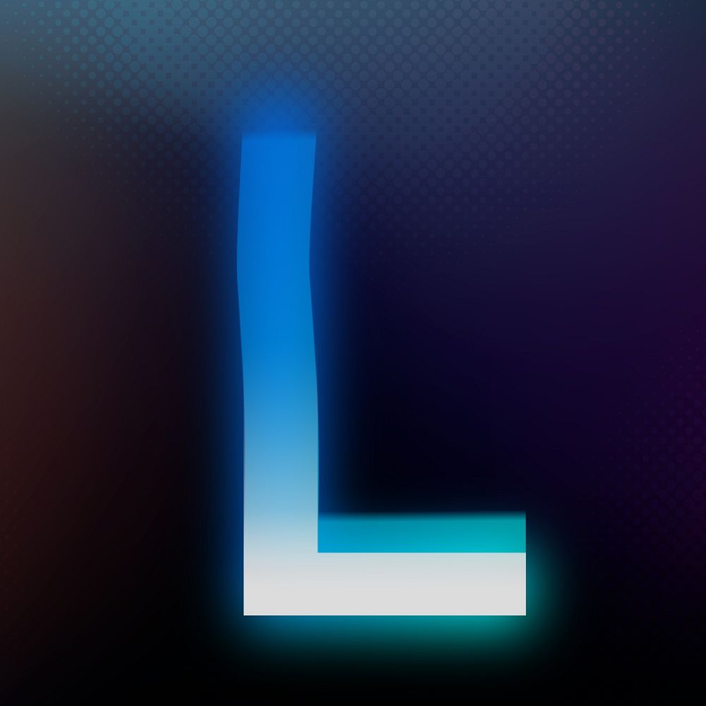 Letter L in offset color font illustration