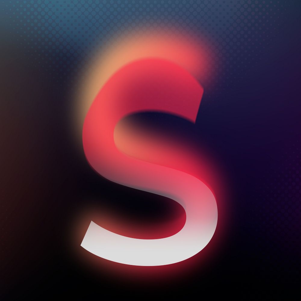 Letter S in offset color font illustration