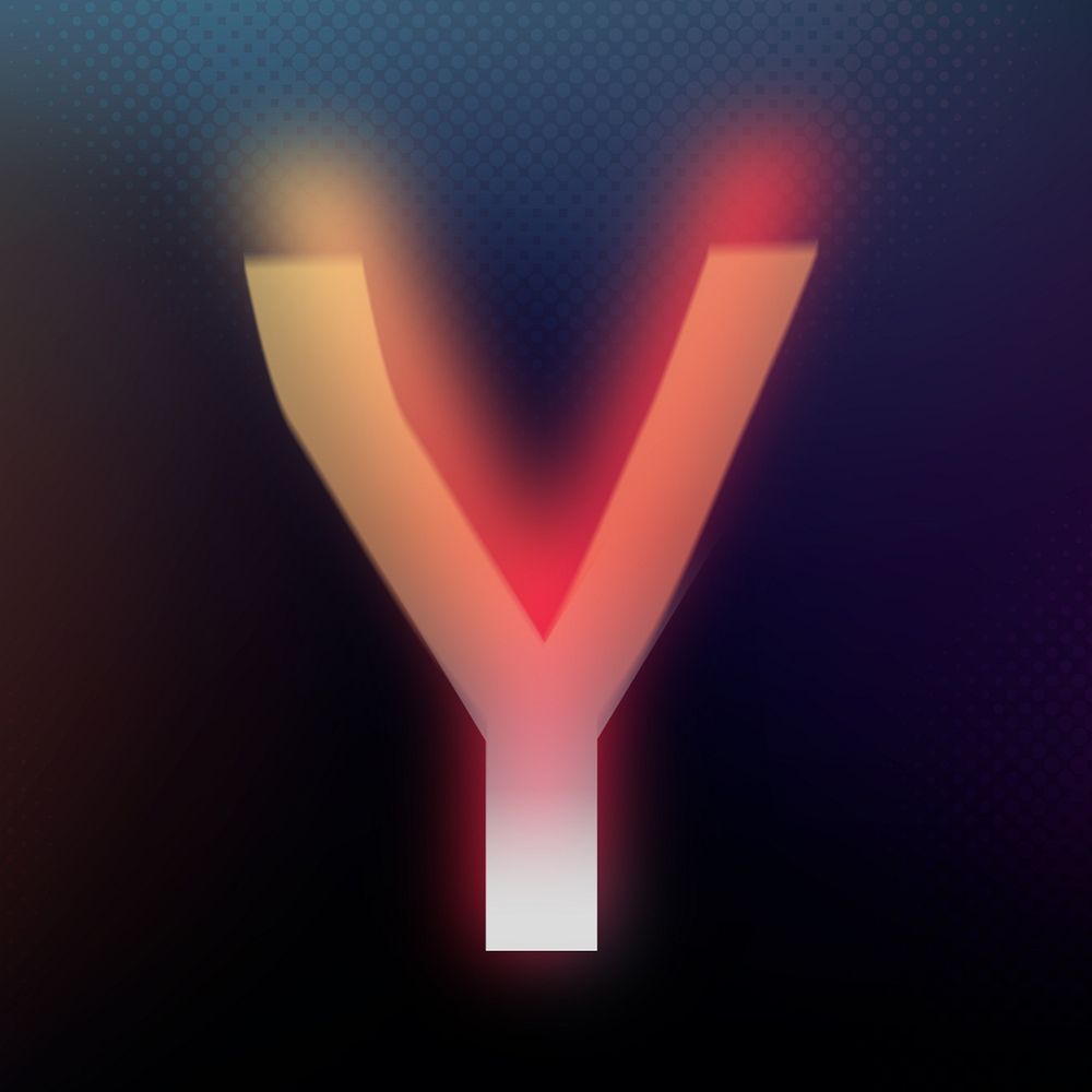 Letter Y in offset color font illustration