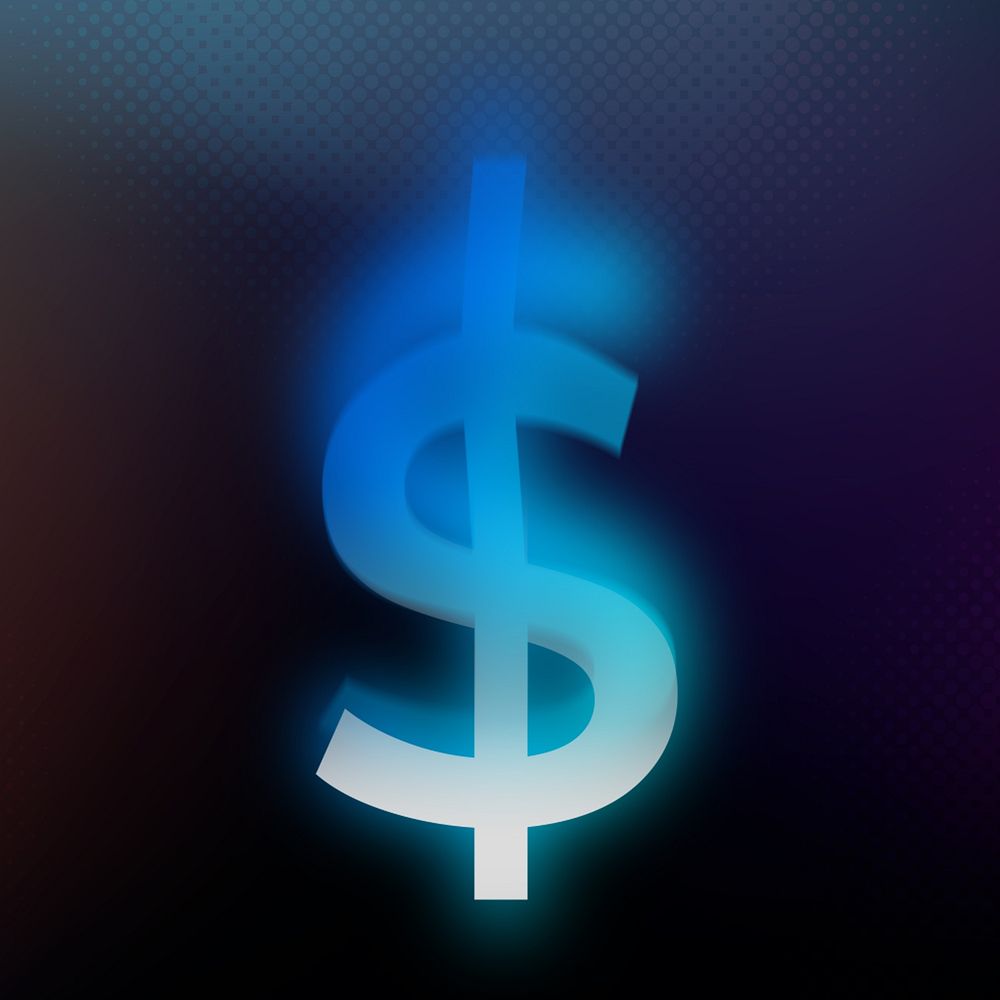 Dollar  sign, offset color illustration