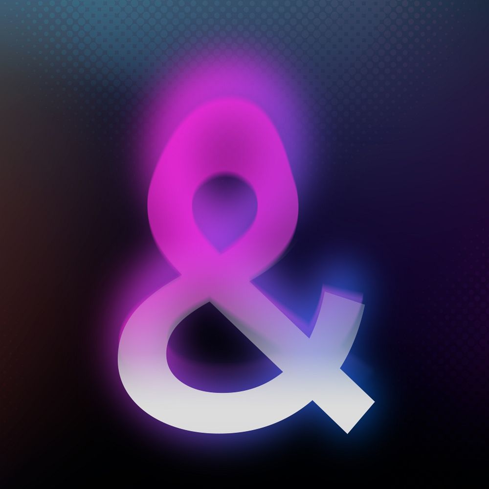Ampersand  sign, offset color illustration