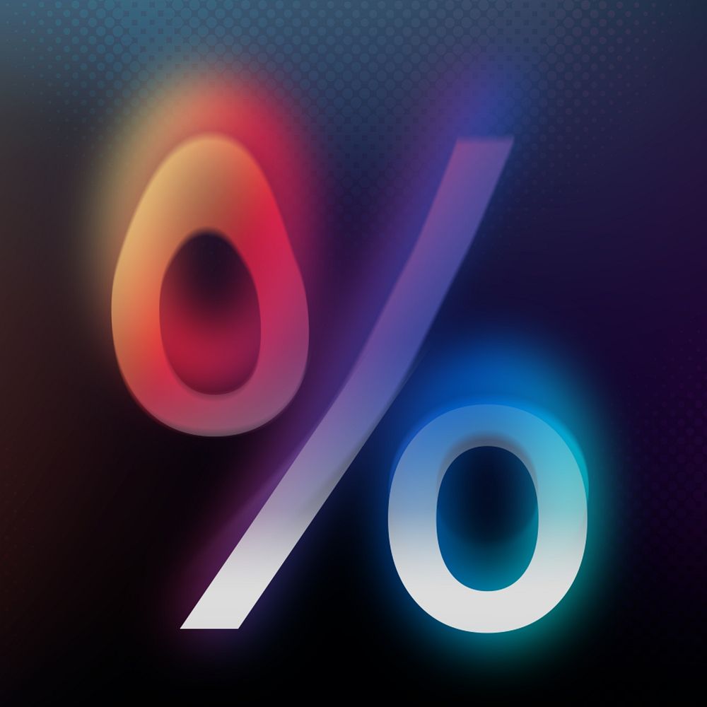 Percentage  sign, offset color illustration