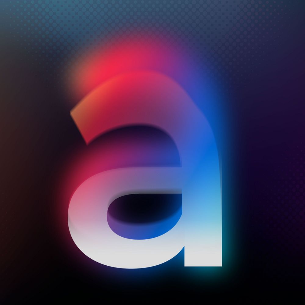Letter a in offset color font illustration