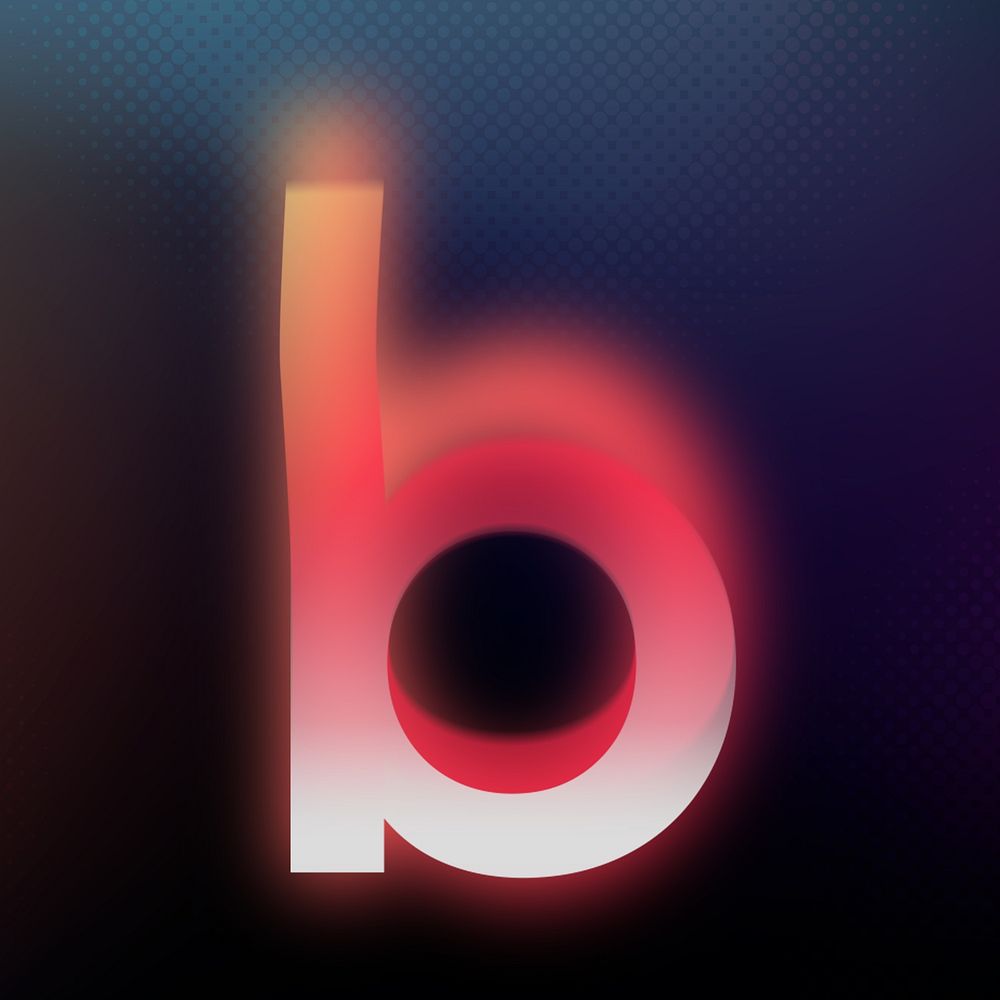 Letter b in offset color font illustration