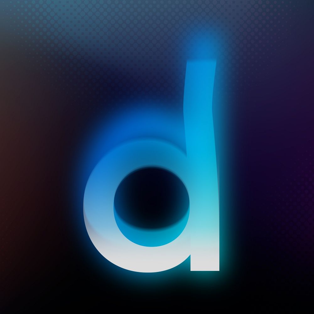 Letter d in offset color font illustration