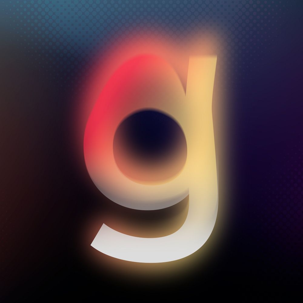 Letter g in offset color font illustration