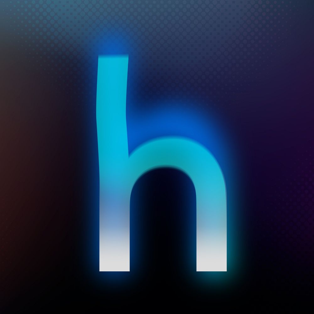 Letter h in offset color font illustration