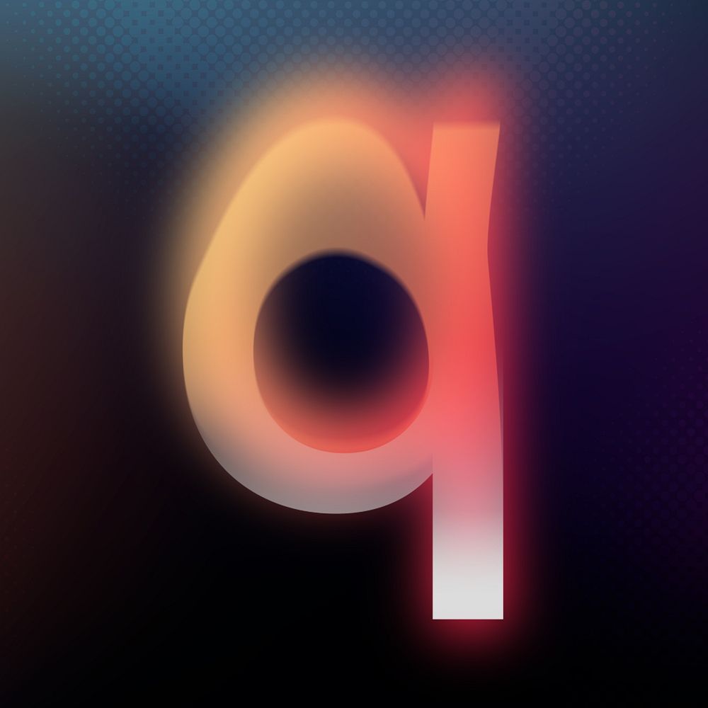 Letter q in offset color font illustration