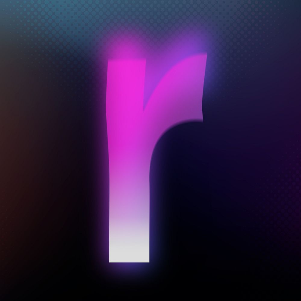 Letter r in offset color font illustration