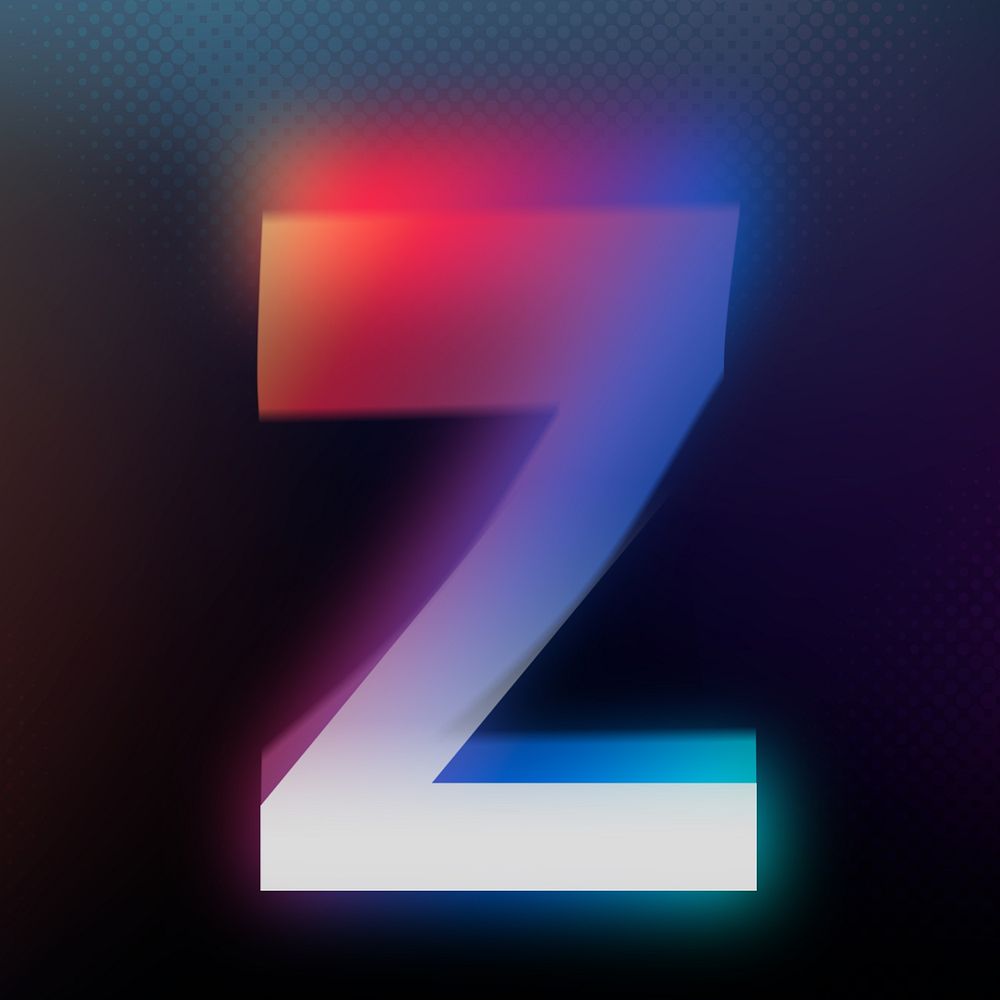 Letter z in offset color font illustration