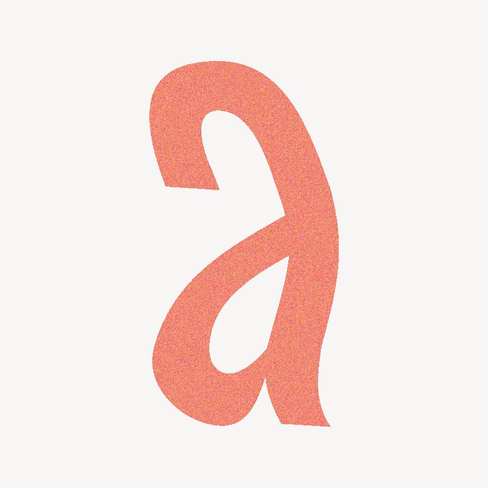 Letter a in orange distort font illustration